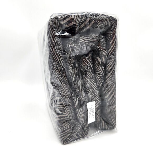 Hudson Park Brown/Silver Deco Fan Collection Duvet Comfort Cover Full/Queen - Picture 4 of 5